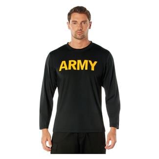 Men's Rothco Long Sleeve Army Pt Shirt Black
