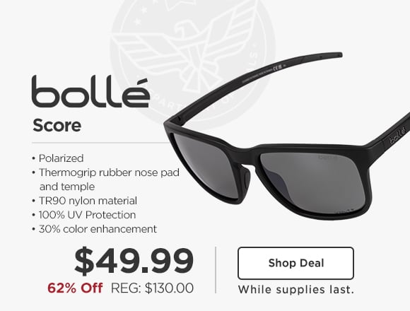 62% off bolle score polarized sunglasses. now $49.99.