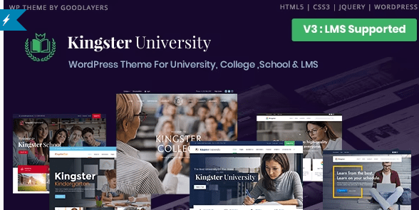 Kingster Education Theme Review : LMS Education For University, College and School 