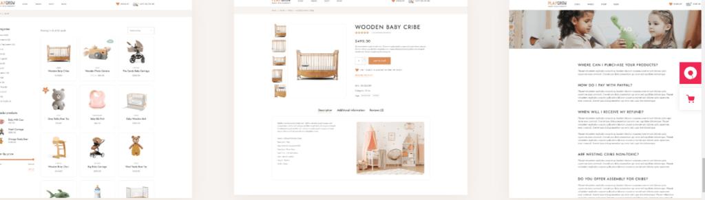 PlayGrow E-Commerce Theme Review : Baby  Store Theme
