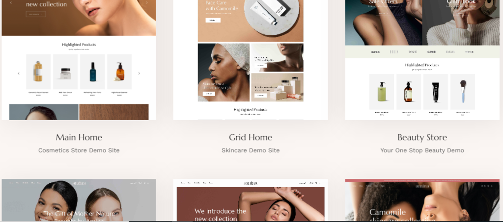 Amina E-Commerce Theme Review : Beauty and Skincare 