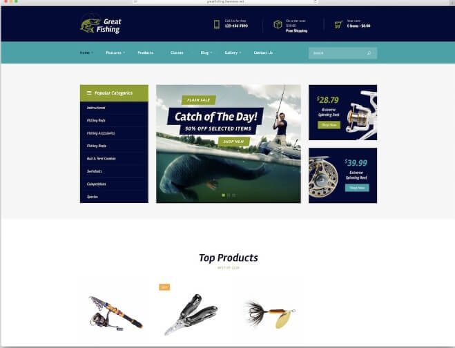Fishing and Hunting Best WordPress Fish Themes