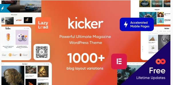 Kicker Best WordPress Themes for Tech Blogs