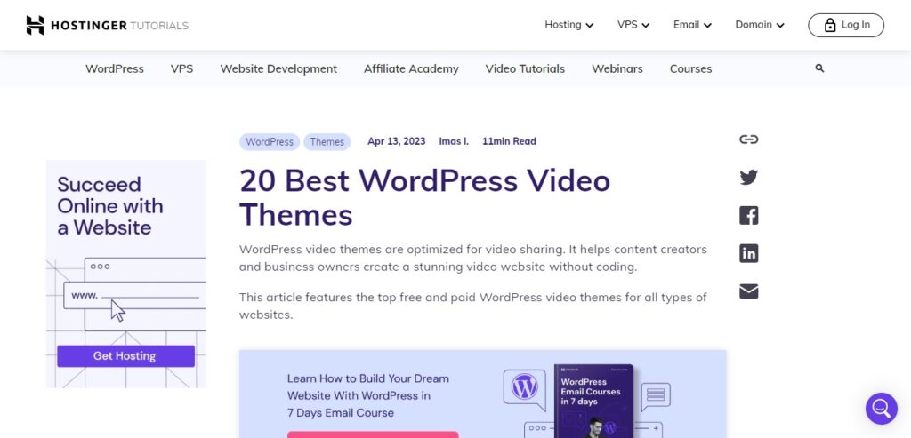 Which Web Hosting Company Best WordPress Theme for Video Production Company Website