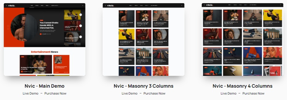 Nvic Blog Magazine Theme Features 