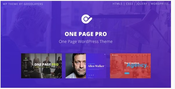 One Page Pro Best WordPress Biography Themes Of 2023