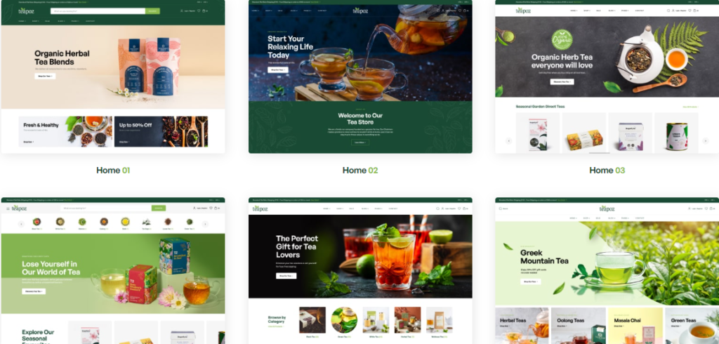 Teapoz E-Commerce Theme Features 