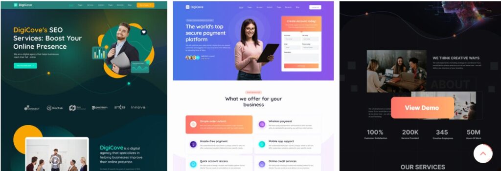 Digicove Corporate Theme Features 