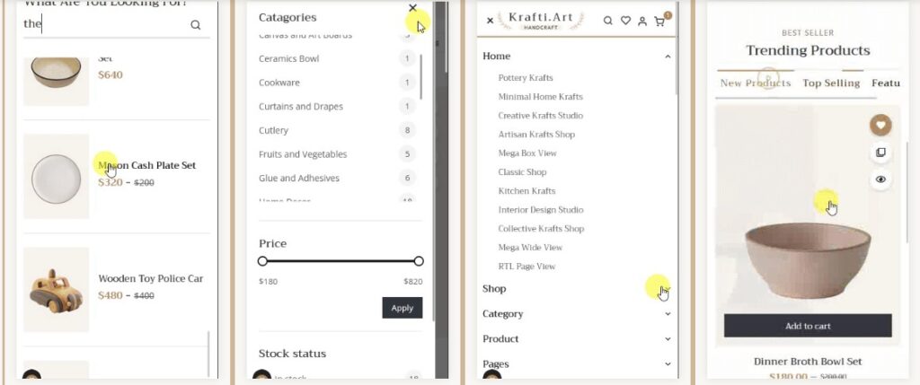 KraftiArt E-Commerce Theme Features 