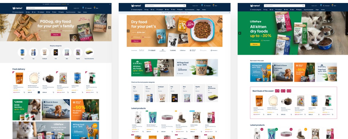Meow E-Commerce Theme Features 
