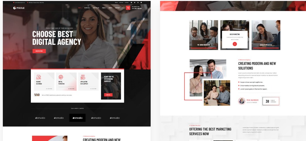 Pisole Corporate Theme Features 
