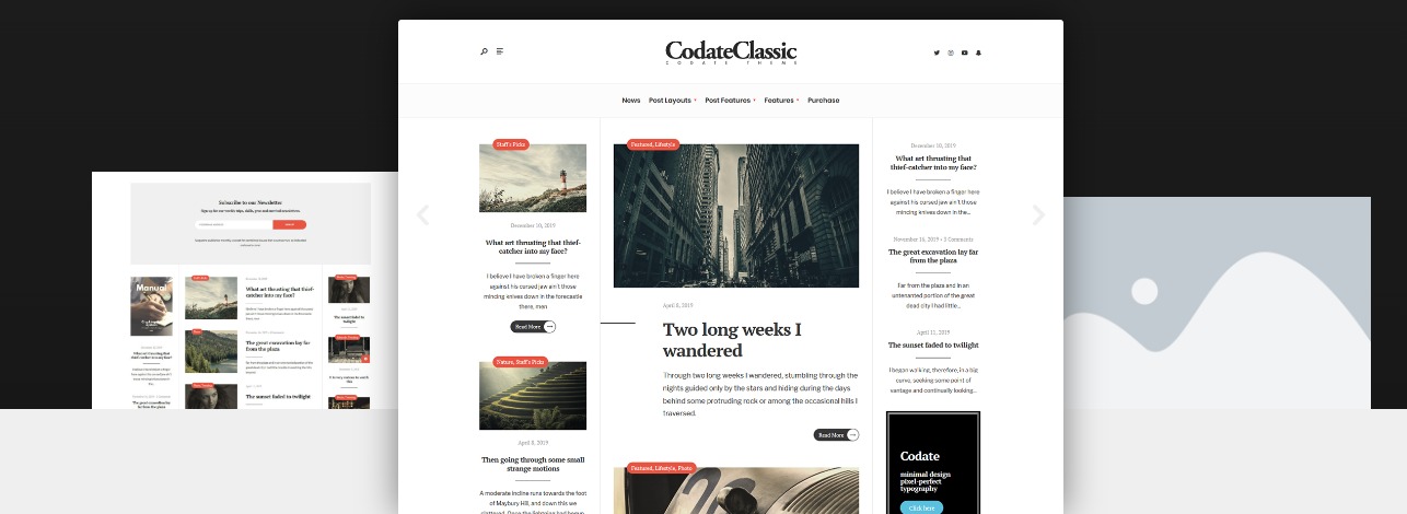 Codate Blog Magazine Theme Features 