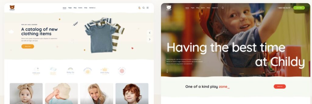 Childy Retail Theme Features 
