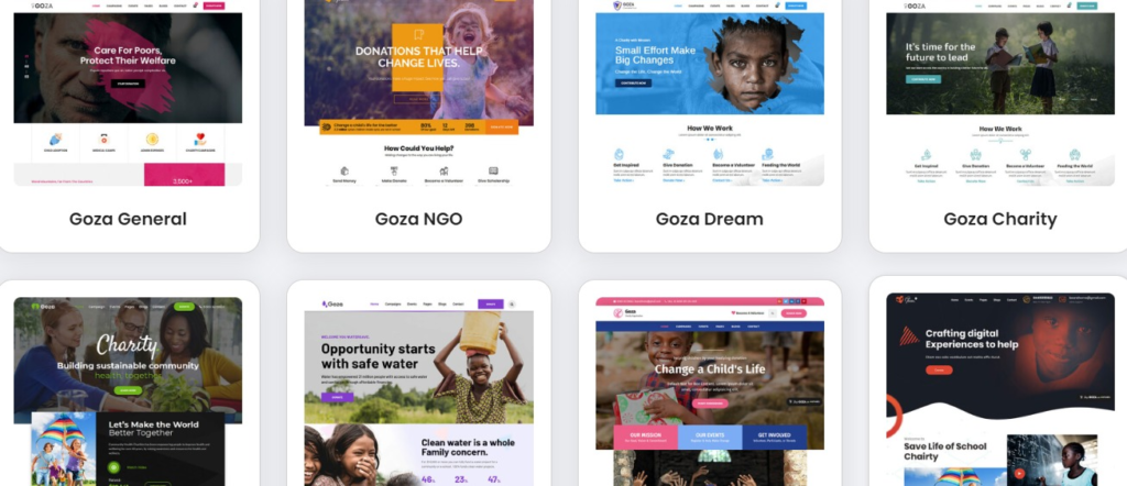 Goza Nonprofit Theme Features 