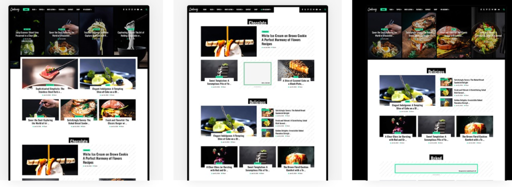 Cookmag Blog Magazine Theme Features